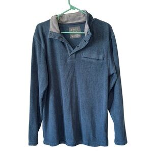 Free Fly Apparel Men's Blue Performance Bamboo Blend Fleece Long Sleeve Pullover